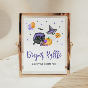 Lila Little Boo Ghost Baby Shower Raffle Poster