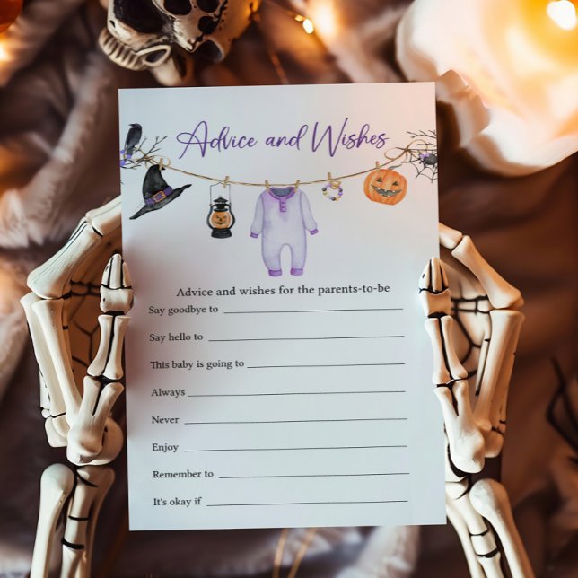 Lila Little Boo Halloween Advice och Önskemål Game (Halloween Baby Clothes Baby Shower Advice and Wishes Game)