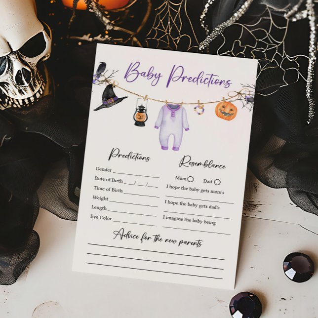 Lila Little Boo Halloween Baby Predictions Game (Halloween Baby Clothes Baby Shower Baby Predictions Game)