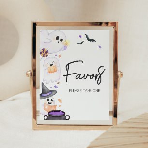 Lila Little Boo Halloween Baby Shower Favors favor Poster