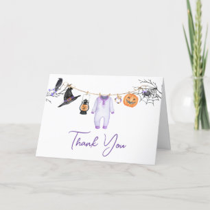 Lila Little Boo Halloween Baby Shower Tack Kort