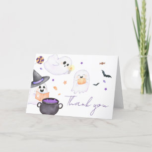 Lila Little Boo Halloween Baby Shower Tack Kort