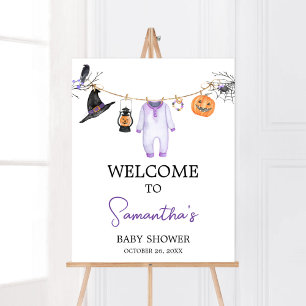 Lila Little Boo Halloween Baby Shower Välkommen Poster