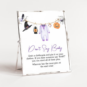 Lila Little Boo Halloween Säg inte Baby Poster