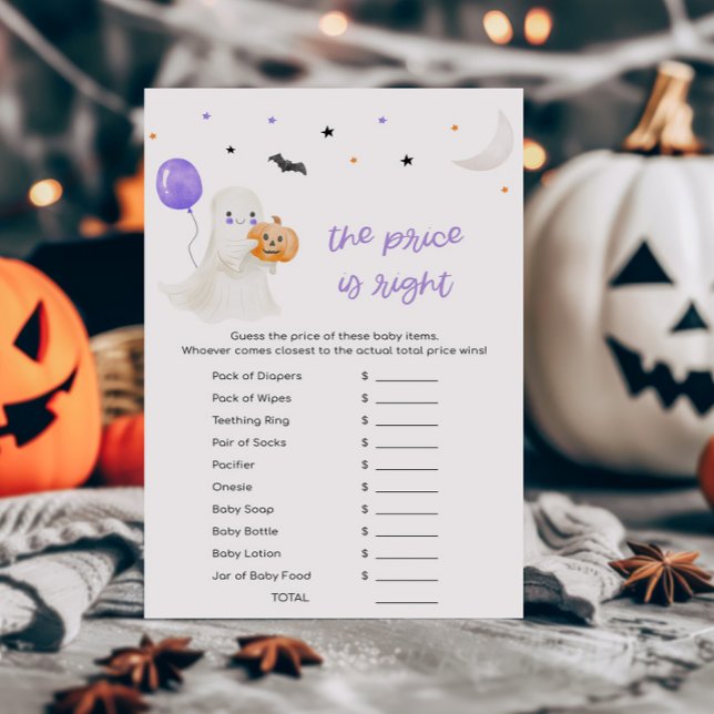 Lila Little Boo The Price is Right Lek (A Little Boo Baby Shower The Price is Right Game)