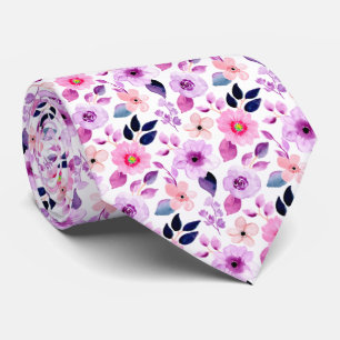 Lila Little Flowers Blommönster Neck Tie Slips