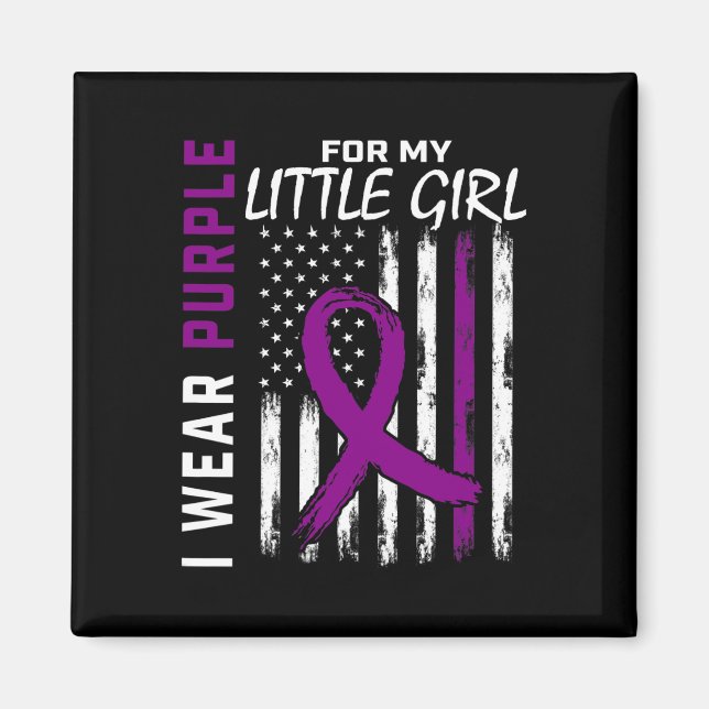 Lila Little Girl DaughEpilepsy Awareness Ame Magnet (Framsidan)