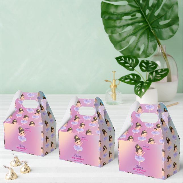 Lila Little Princess Boll Favor Box Presentaskar (Multipel)