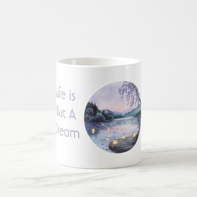 Lila Liv är en dröm Lyktor på Vatten Kaffemugg (Center)