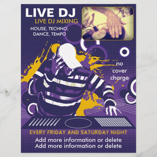 Lila Live DJ Flyer (Framsidan)
