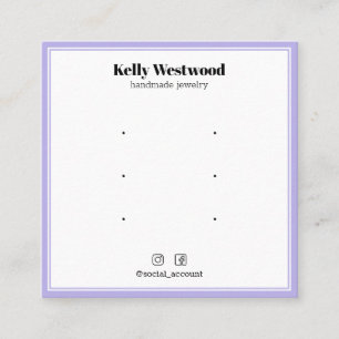 LILA LJUS GRÄNS ÖKANDE VISNING LOGOTYP SOCIAL FYRKANTIGT VISITKORT