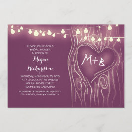 lila ljus träd romantisk möhippa inbjudningar