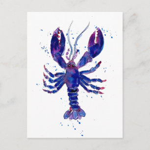 Lila Lobster Vykort