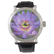 Lila Lotus Blommar Watch