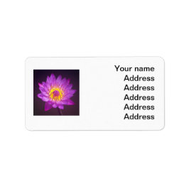 Lila Lotus Flower Adressetikett