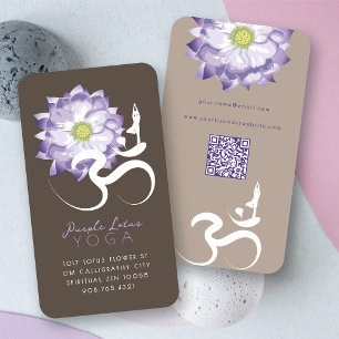 Lila Lotus Flower Andlig Yoga Om Logotyp Symbol Visitkort