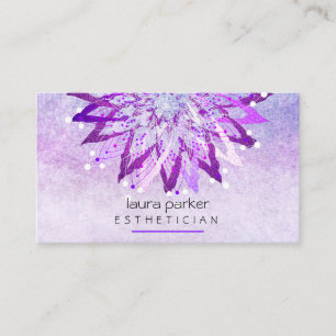 Lila Lotus Flower Beautician Cosmetolog Visitkort