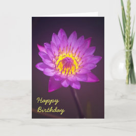 Lila Lotus Flower Birthday Card Kort