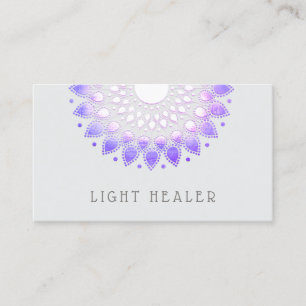 Lila Lotus Flower Mandala Energy Healer Visitkort