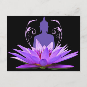 Lila Lotus Flower Meditation Vykort