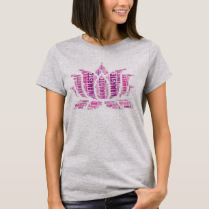 Lila Lotus Flower Namaste Yoga T-shirt