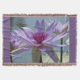 Lila Lotus Flowers Close Up Throw Blanket Blanket Filt