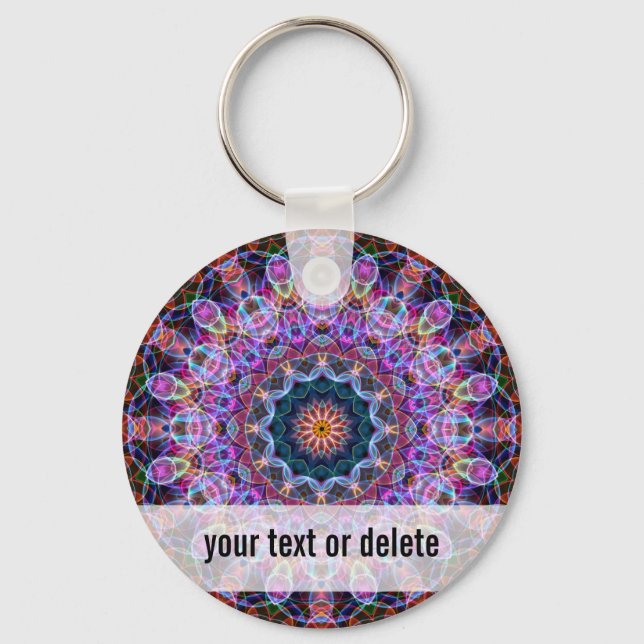 Lila Lotus kaleidoskop Nyckelring (Framsida)