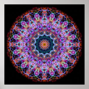 Lila Lotus kaleidoskop Poster