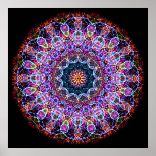 Lila Lotus kaleidoskop Poster (Framsidan)