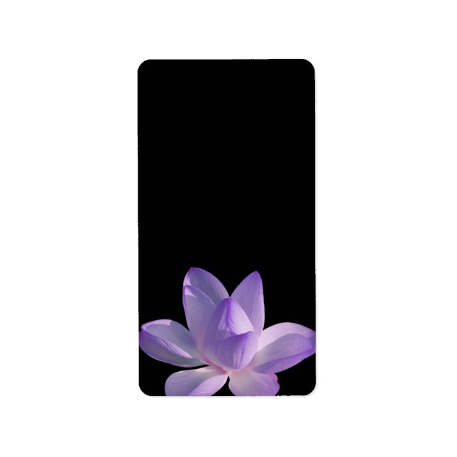 Lila Lotus Light on Black Adressetikett (Framsidan)