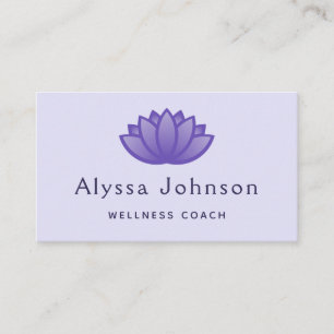 Lila Lotus Logotyp Hälsa Coach Holistic Health Visitkort