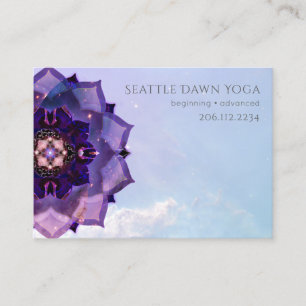 Lila Lotus Mandala Modern Yoga Instruktör Visitkort