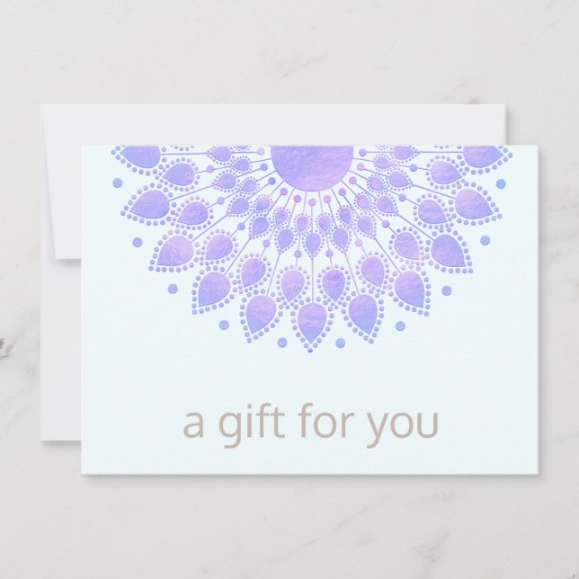 Lila Lotus Mandala Salon Spa Gift Certificate (Framsida)