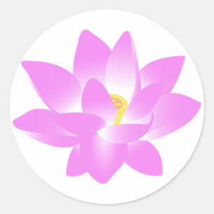 Lila Lotus Sticker Runt Klistermärke