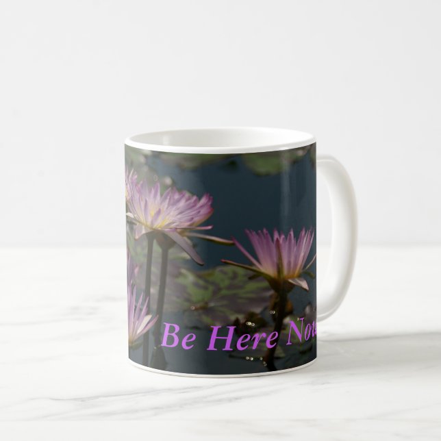 Lila Lotus Waterlilies Kaffemugg (Framsida höger)