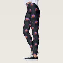 Lila Lotus Waterlily Dragonfly Nymph Leggings