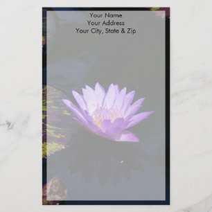 Lila Lotus Waterlily Flower & Stripe Lily Dynors Brevpapper