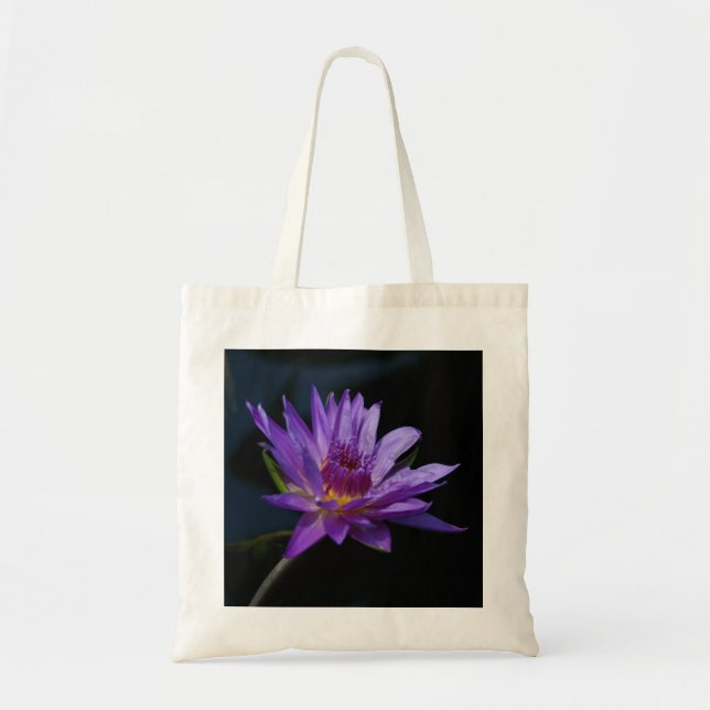Lila Lotus Waterlily Tote Bag Tygkasse (Framsidan)
