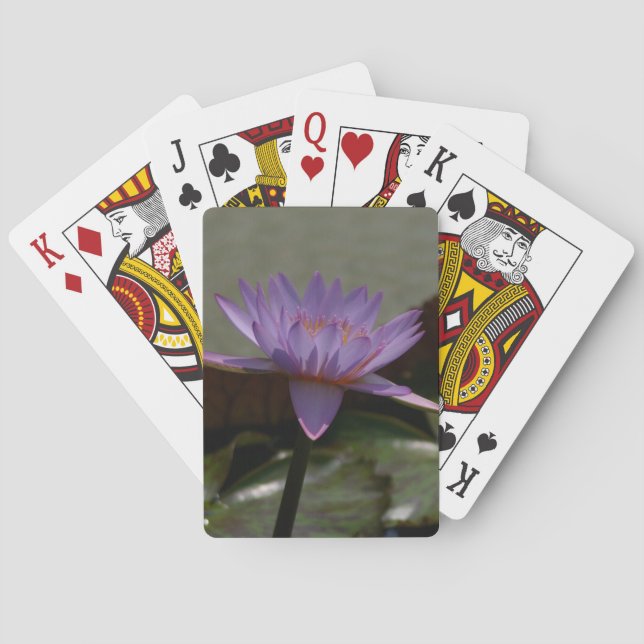 Lila Lotus Waterlily-uppspelningskort Spelkort (Baksidan)