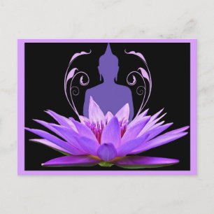 Lila Lotusblomma Meditation Vykort