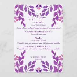 Lila Löv Bröllop Tema Meny