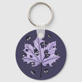 Lila Löv Creepy Ögon - Spooky Gothic Natature Nyckelring