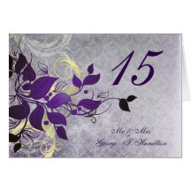 lila löv vinterplatskort bord