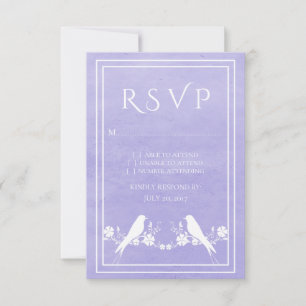 Lila Lovebird Blommigt Bröllop OSA Card Kort