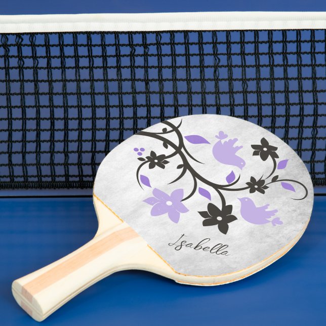 Lila Lovebird Personlig Ping Pong Paddle Pingisracket (Insitu)