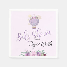 Lila luftballong Elephant napkin Pappersservett