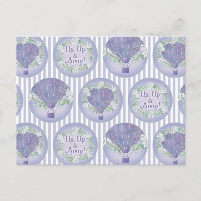 Lila Luftballong - Lilac Lavender Rand Vykort (Framsida)