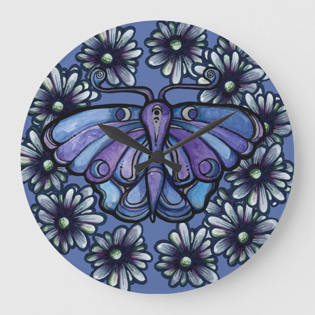Lila Luna Moth MoonChild Mån Mössor              Stor Klocka (Framsida)