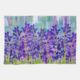 Lila Lupine Blommigt Wildblommor Kitchen Towel Kökshandduk
