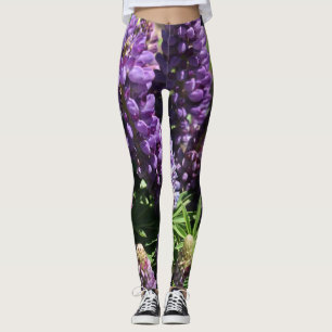 Lila Lupine Flower Leggings